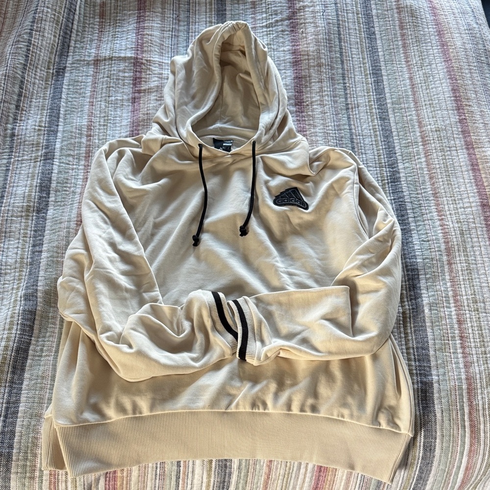 Adidas Cream Hoodie with Black Logo